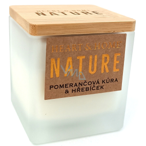 Heart & Home Nature Orange peel and clove scented candle glass, burning time up to 20 hours 80 g