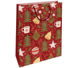 Nekupto Gift paper bag 32,5 x 26 x 13 cm Christmas trees red