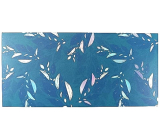 Albi Greeting Card Envelope - Money Envelope Wallpaper Leaves on Blue 9 x 19 cm