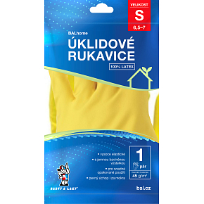 BALhome latex cleaning gloves, yellow, size S