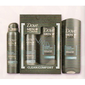 Dove Men + Care Clean Comfort shower gel 250 ml + antiperspirant 150 ml, cosmetic set