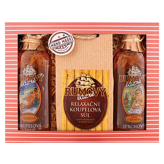 Bohemia Gifts Rum cosmetics shower gel 100 ml + bath salt 150 g + oil bath 100 ml, cosmetic set