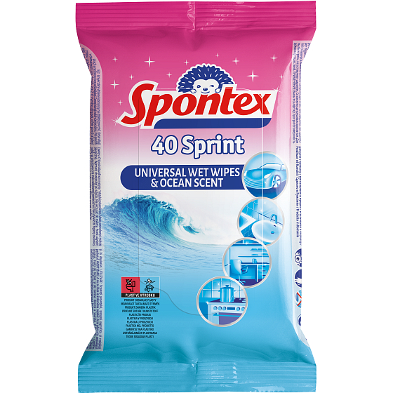 Spontex Sprint Fresh Ocean universal wet wipes 40 pieces