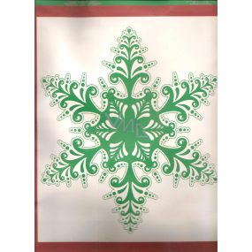 Nekupto Gift kraft bag 41.5 x 36 x 12 cm Green snowflake, 298 WKXL