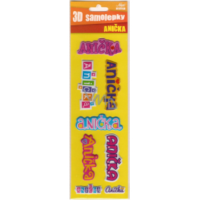 Nekupto 3D Stickers with the name Anička 8 pieces