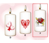 Lima Valentine's candle Running heart candle with decal white cylinder 50 x 100 mm 1 piece
