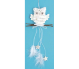 White owl for hanging, stars 22 cm