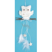 White owl for hanging, stars 22 cm