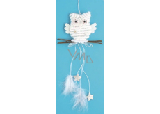 White owl for hanging, stars 22 cm