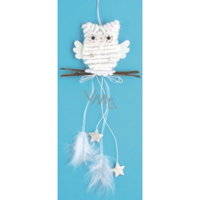 White owl for hanging, stars 22 cm