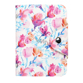 Albi Card holder with stud fastening Watercolor flowers 7.5 x 10.7 x 2.5 cm