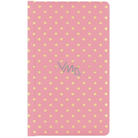 Albi Deluxe Block Gold polka dots lined, pink 9.5 cm x 15.5 cm x 1.5 cm