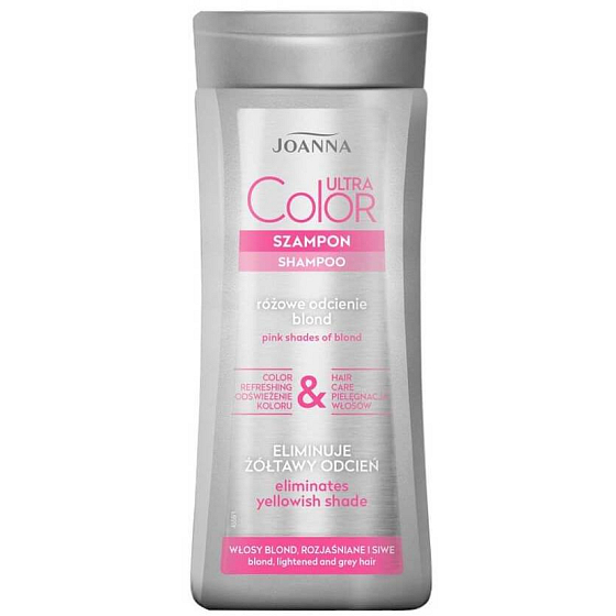 Joanna Ultra Color System Pink Shampoo for Blonde, Lightened, and Gray Hair 200 ml