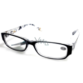 Berkeley Reading glasses +4.0 plastic black, sides with rectangles 1 piece MC2084