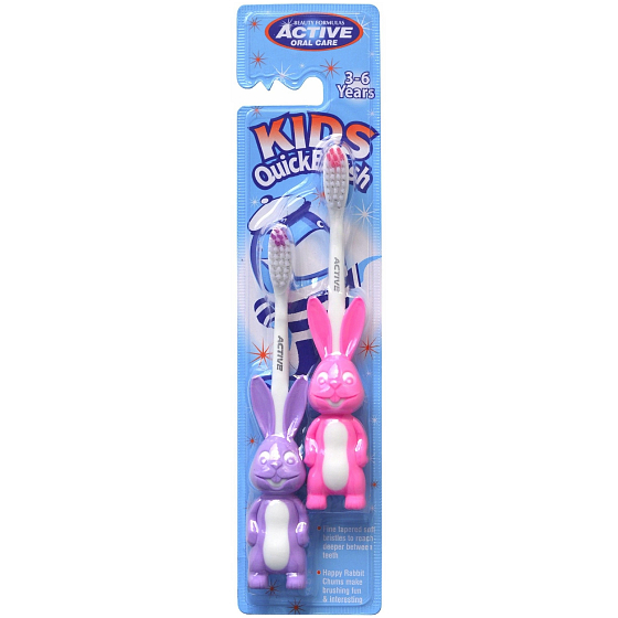 Beauty Formulas Active Bunny Soft Toothbrush for Children Aged 3-6 Years 2 Pieces