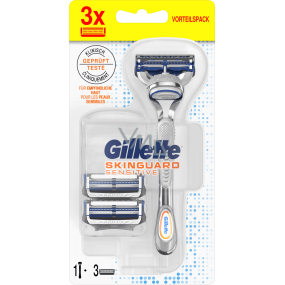 Gillette SkinGuard Sensitive shaver + spare head 3 pieces for men
