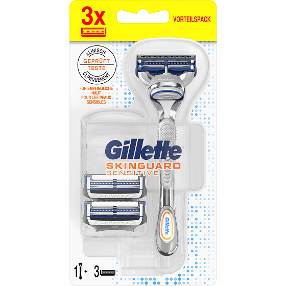 Gillette SkinGuard Sensitive shaver + spare head 3 pieces for men