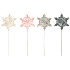 Wooden snowflake 8 cm + wire 1 piece