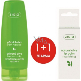Ziaja Oliva hand and nail cream for dry skin 80 ml + Oliva lip balm 10 ml, duopack