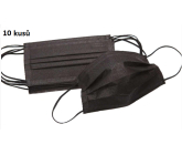 Veil 3-layer protective medical non-woven disposable, low breathing resistance 10 pieces black