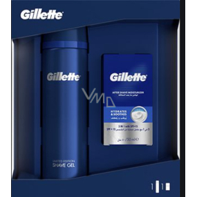 Gillette Sensitive shaving gel 200 ml + after shave balm 50 ml, cosmetic set, for men