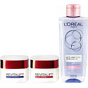 Loreal Paris Revitalift day cream 50 ml + night cream 50 ml + micellar water for normal to dry, sensitive skin 200 ml, cosmetic set