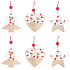 Wooden Christmas ornaments for hanging Red bead 6 cm 6 pieces