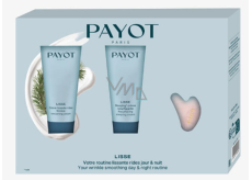 Payot Lisse Sleeping Creme Resurfacante smoothing and regenerating anti-wrinkle night cream 30 ml + Lisse Creme Lissante Rides protective and smoothing anti-wrinkle day cream 30 ml + Gua Sha massage stone, cosmetic set for women