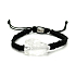 Crystal raw natural stone bracelet, hand knitted, adjustable size, stone stones