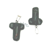 Heliotrope / Bloodstone Penis for luck, pendant natural stone hand cut approx. 11 x 22 mm, stone of courage