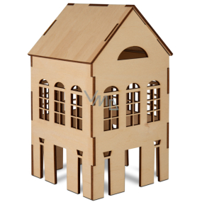 Albi Wooden 3D house decoration, 3 windows 11 cm x 20 cm x 11,5 cm