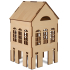 Albi Wooden 3D house decoration, 3 windows 11 cm x 20 cm x 11,5 cm