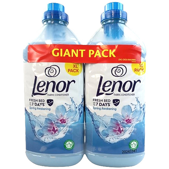 Lenor Spring Awakening scent of spring flowers, patchouli and cedar fabric softener 2 x 1600 ml, duopack