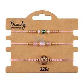 Albi Pink Turtle Bracelets, adjustable size, set of 3 pieces