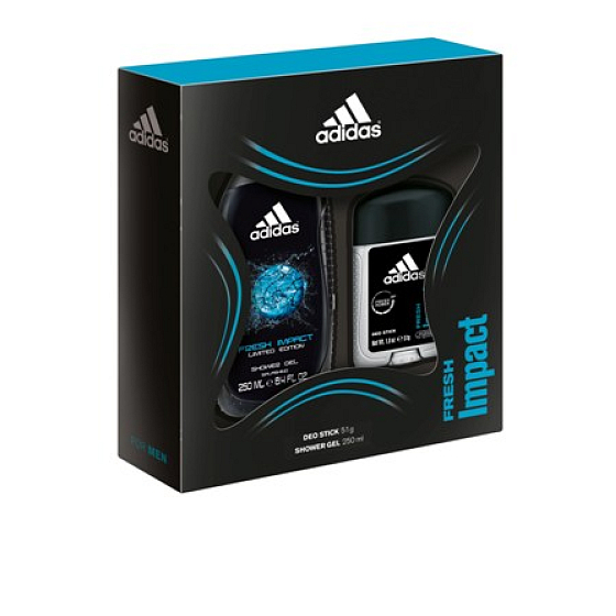 Adidas Fresh Impact Deodorant Stick 51 g + shower gel 250 ml, for men cosmetic set