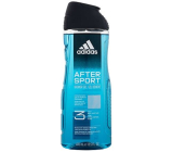 Adidas 3 After Sport shower gel for body and hair for men 400 ml