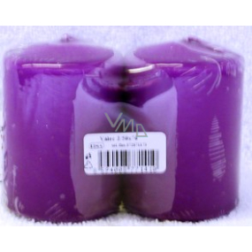 Lima Candle smooth dark purple cylinder 50 x 70 mm 2 pieces