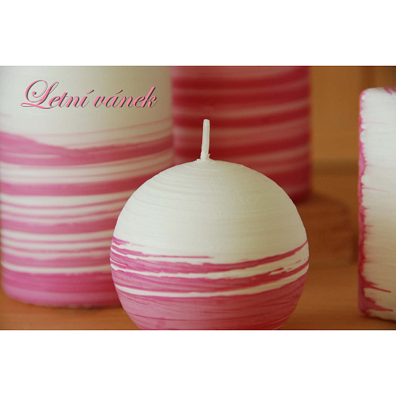 Lima Aromatic spiral Summer breeze candle white - pink ball 60 mm 1 piece