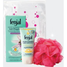 Fenjal Relaxing foam bath 125 ml + Intensive hand cream 75 ml + massage cloth 1 piece, cosmetic set