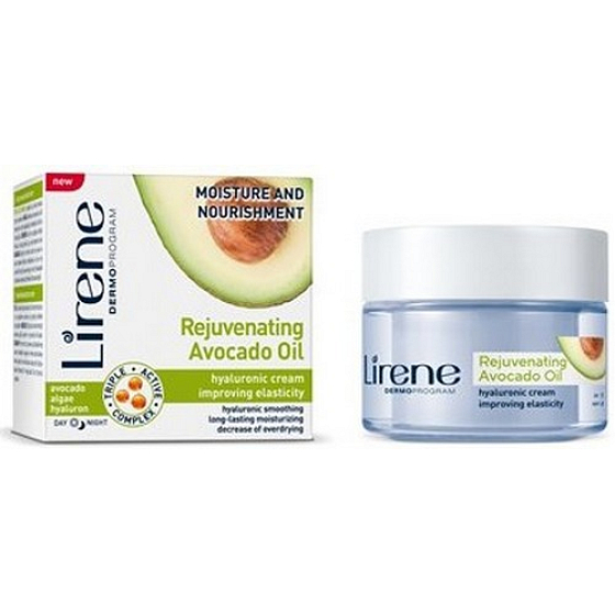 Lirene Rejuvenating Avocado Oil Hydration and nutrition avocado oil day / night hyaluronic cream 50 ml