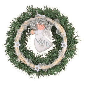 Wreath with an angel for hanging 25 cm