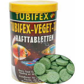 Tubifex Veget Tab basic food for fish that receive food from water levels of 125 ml