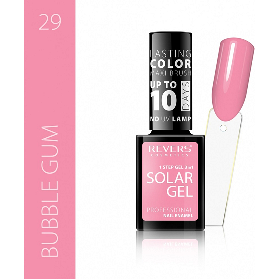 Revers Solar Gel Gel Nail Polish 29 Bubble Gum 12 ml