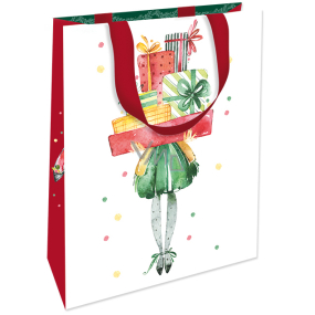 Nekupto Gift paper bag with embossing 18 x 11 x 8 cm Christmas 1777 WLFS