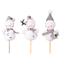 Snowman plush white with a gray hat 10 cm + skewers 1 piece