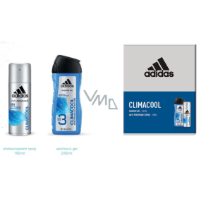 Adidas Climacool antiperspirant deodorant spray for men 150 ml + 3in1 shower gel for body, face and hair 250 ml, cosmetic set