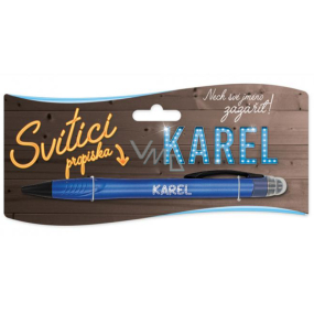 Nekupto Glowing pen with the name Karel, touch tool controller 15 cm