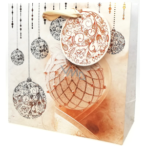 Epee Gift paper bag 17 x 17 x 7.5 cm Christmas Beige, flasks CD LUX small