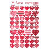 Arch Holographic decorative stickers hearts red 18 x 12 cm 412
