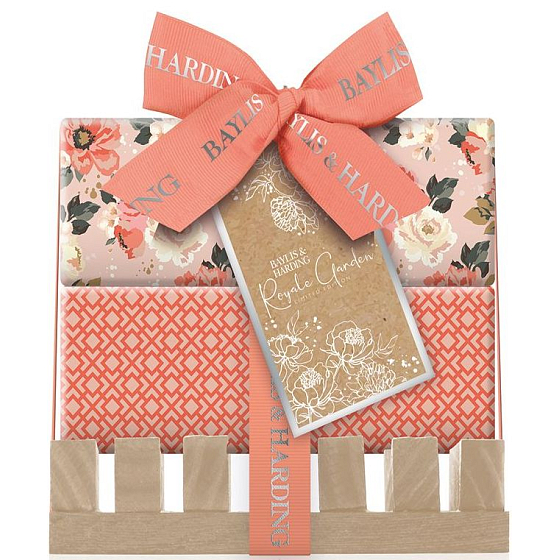 Baylis & Harding Royal Garden toilet soap 2 x 200 g + wooden soap dish, cosmetic set for women